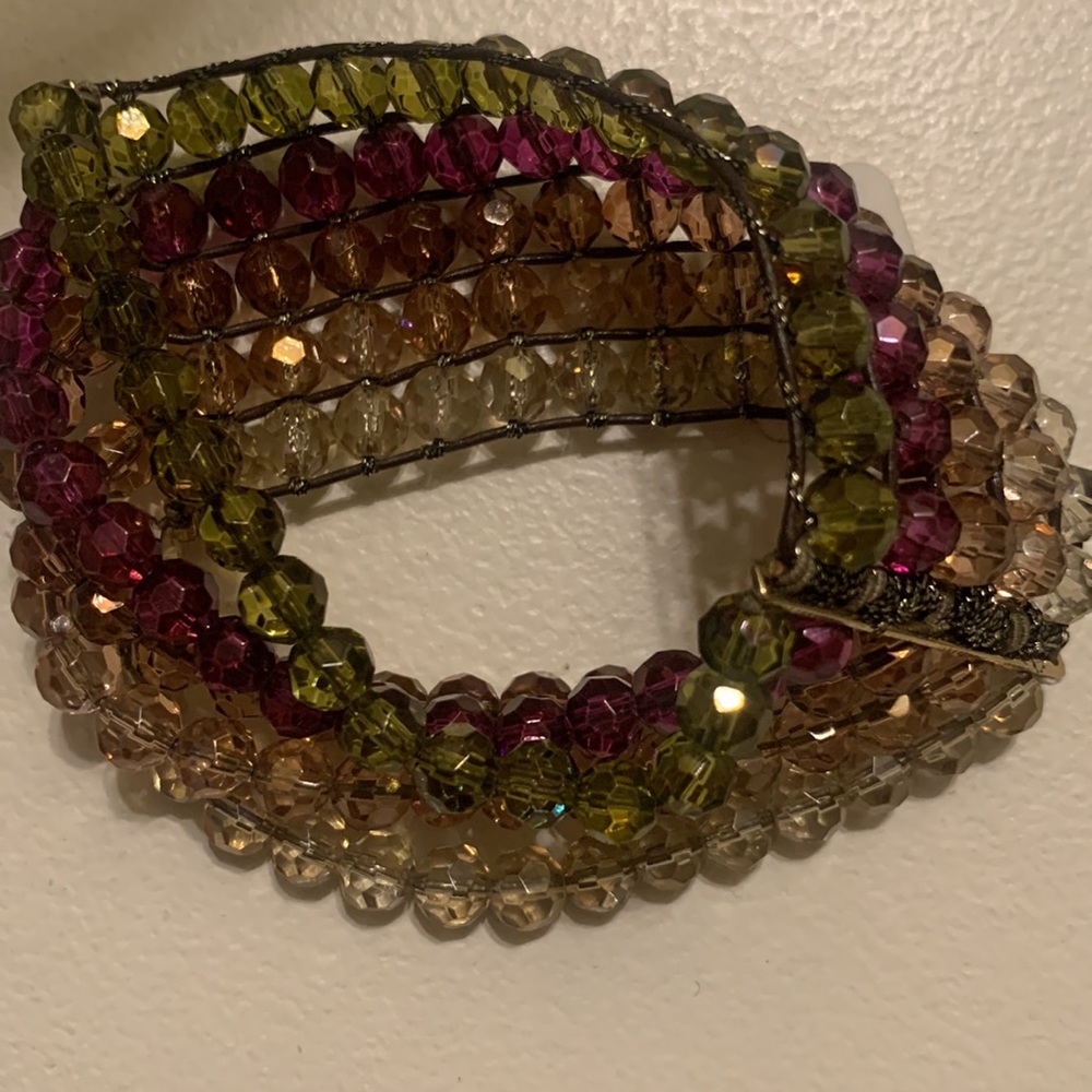 Loft multi stranded beaded stretchy bracelet NWT